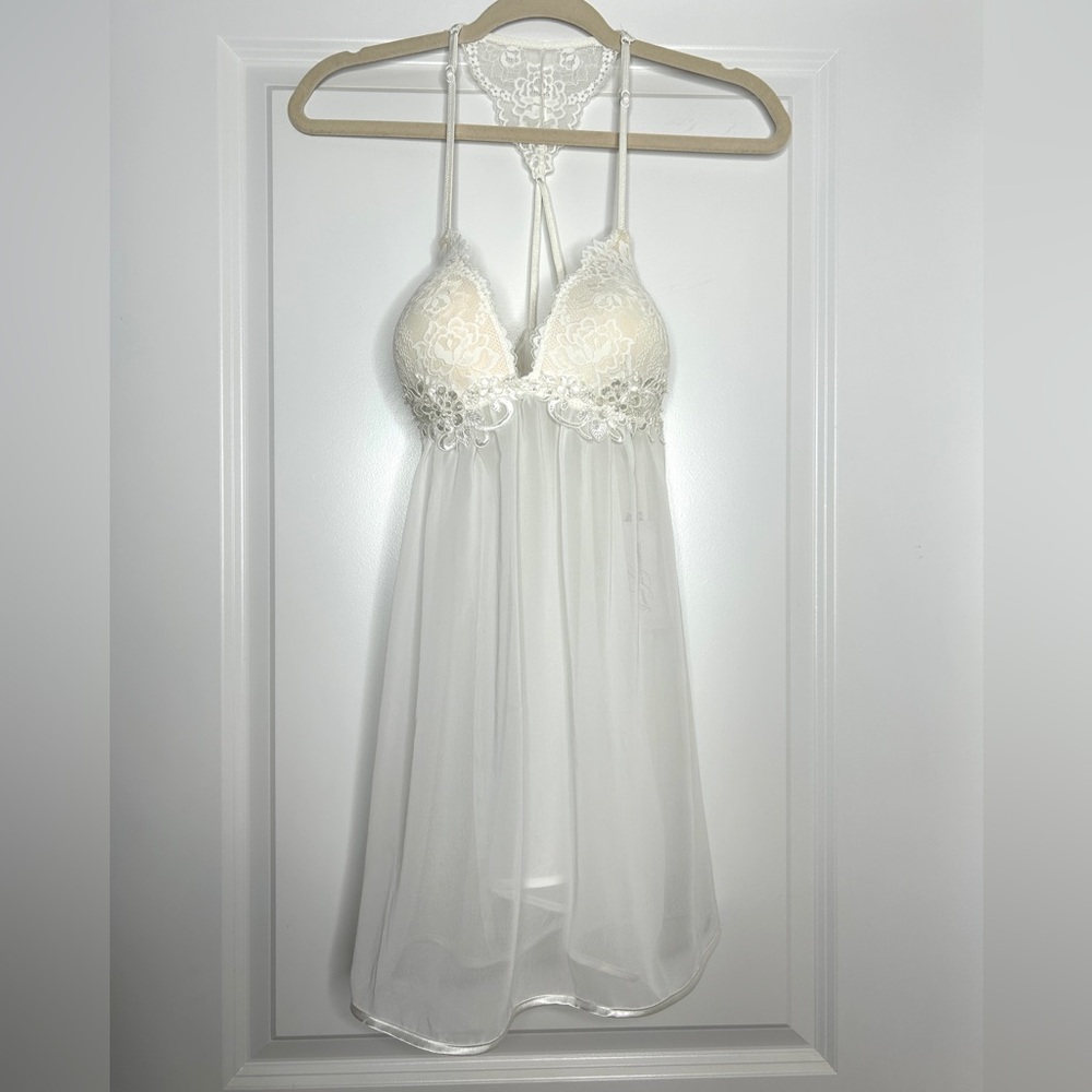 Ivory Two Piece Lace Nightgown